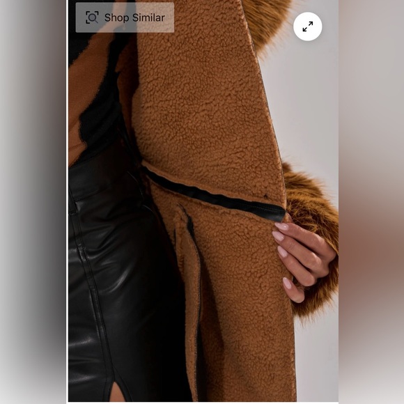 Fur Trim Trench Coat - Size Medium - Picture 7 of 8